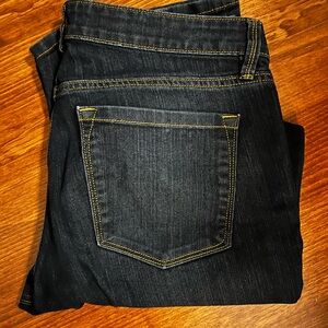 LOFT Women's Boot Cut Jeans - Dark Blue Size 12